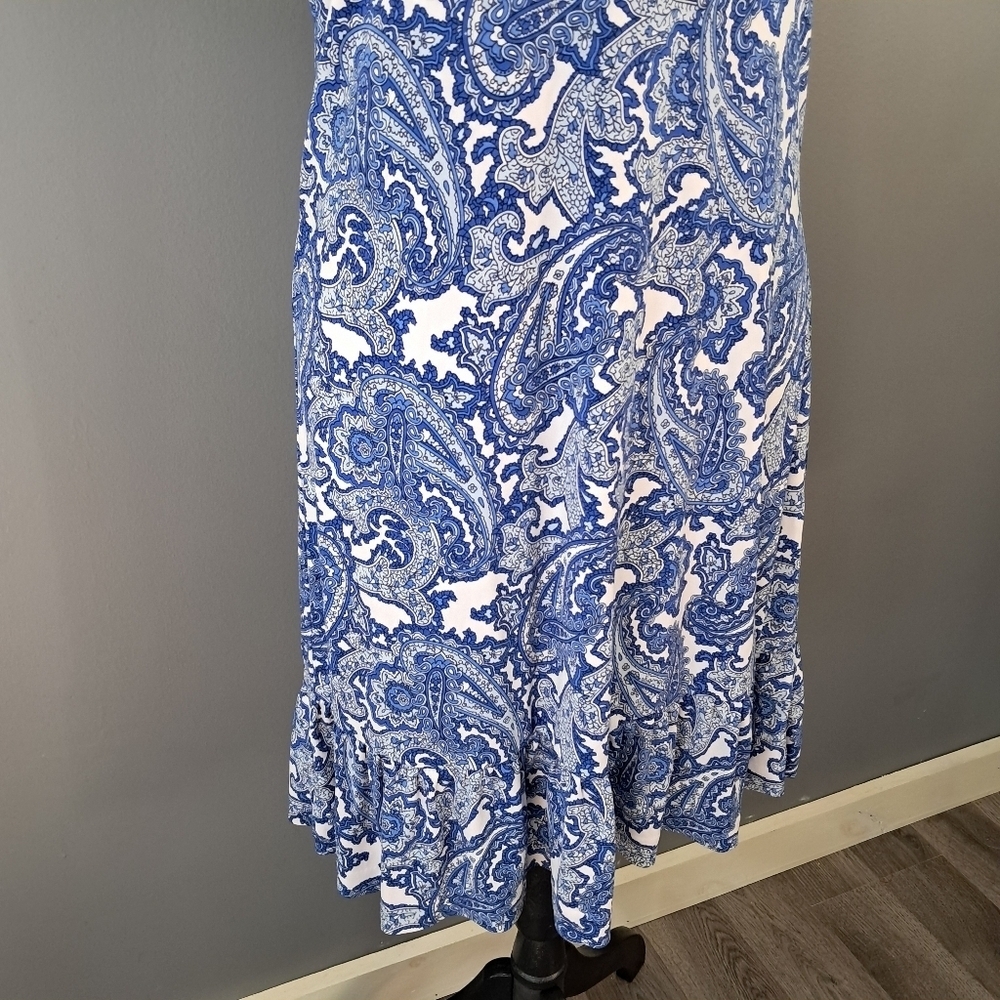 Michael Kors Women Sleeveless Dress Size XS Blue & White Paisley Print - Picture 5 of 8